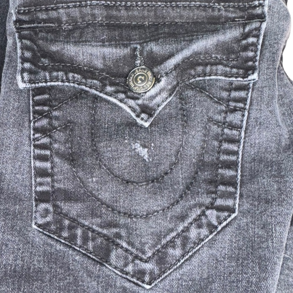 True Religion Men’s Jeans size 31 Faded Black Rocco Relaxed Skinny Straight Leg - Picture 5 of 7